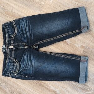 👖⚡️❤️Reign Women's Dark Blue Denim long Shorts size Curvy 11 Regular👖⚡️❤️